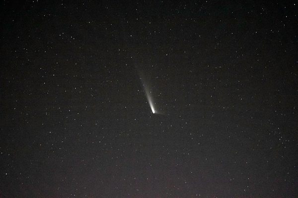 Comet C/2023 A3, or Tsuchinshan-ATLAS, nearly 100 million miles from Earth, seen from the International Space Station on Sept. 22.