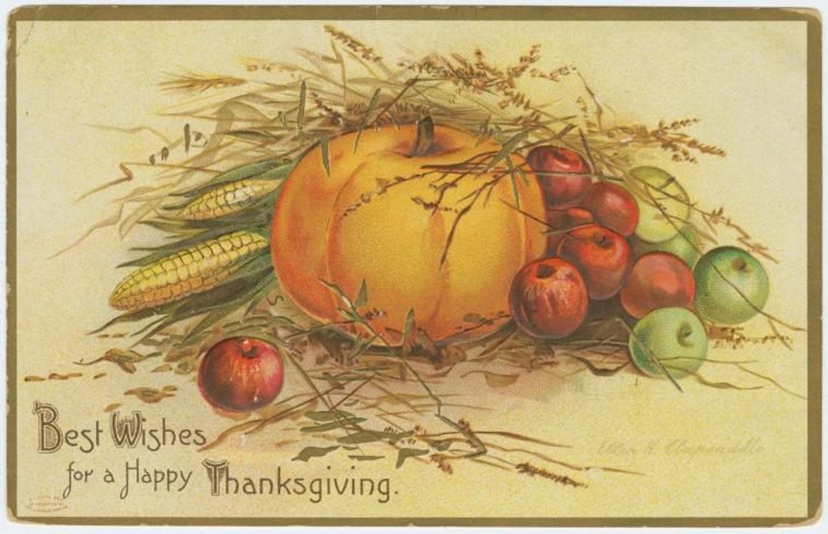A 19th-century Thanksgiving greeting card.