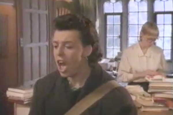 Libraries have long played an important role in rock 'n' roll consciousness, as in the Tears for Fears video for "Head Over Heels." 